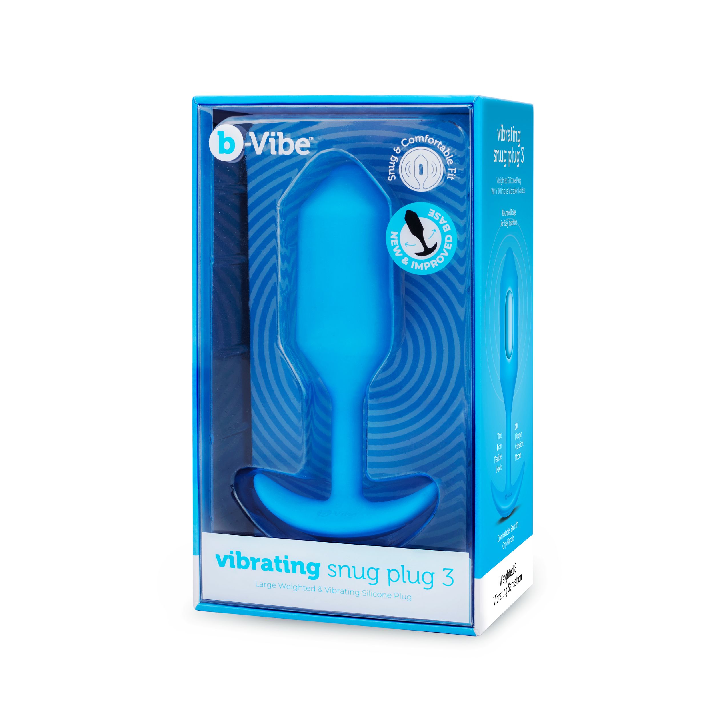 B-Vibe - Vibrerende Snug Plug 3 (L) Blauw - Afbeelding 5