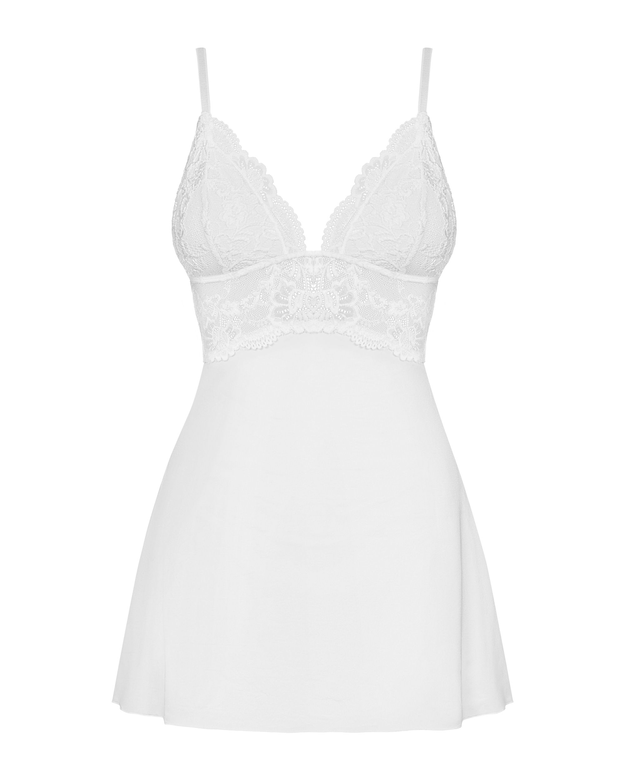 Babydoll Setje Met Kant - Wit - Afbeelding 4
