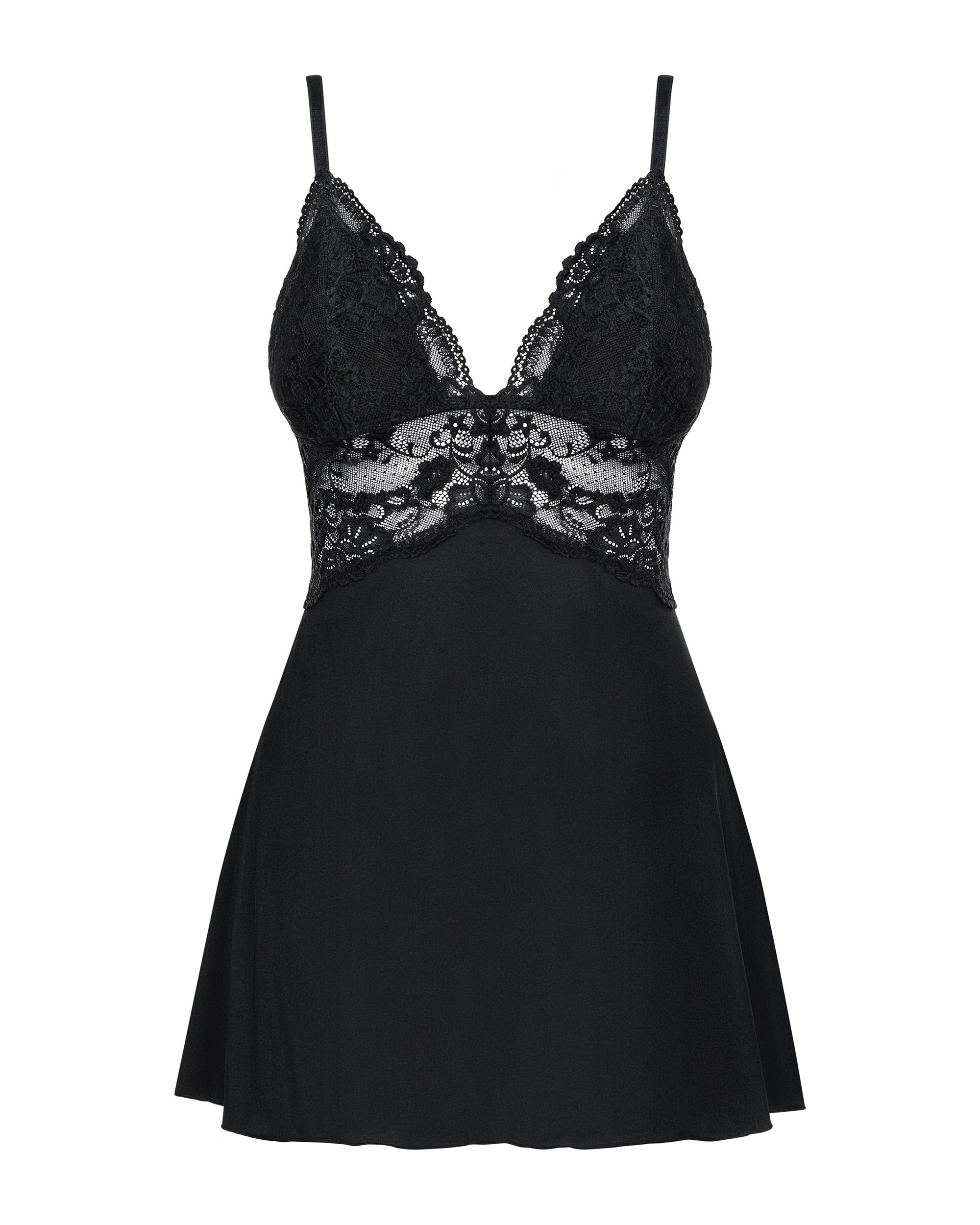 Babydoll Setje Met Kant - Zwart - Afbeelding 5