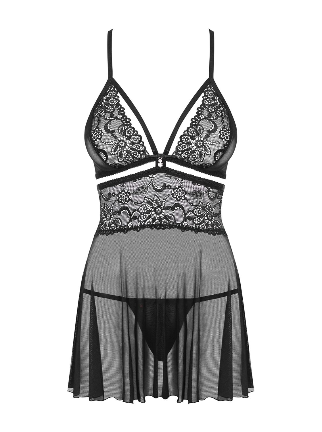 Babydoll Setje - Zwart - Afbeelding 3