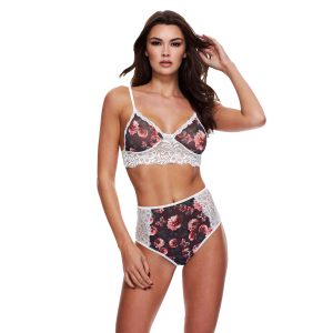 Baci Lingerie – GREY FLORAL & LACE Bh-Set – Wit