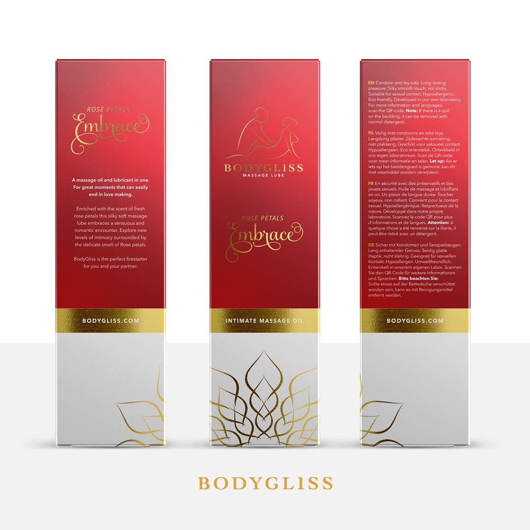 BodyGliss - Massage Olie En Glijmiddel in 1 Rozenblaadjes -150 ml - Afbeelding 3
