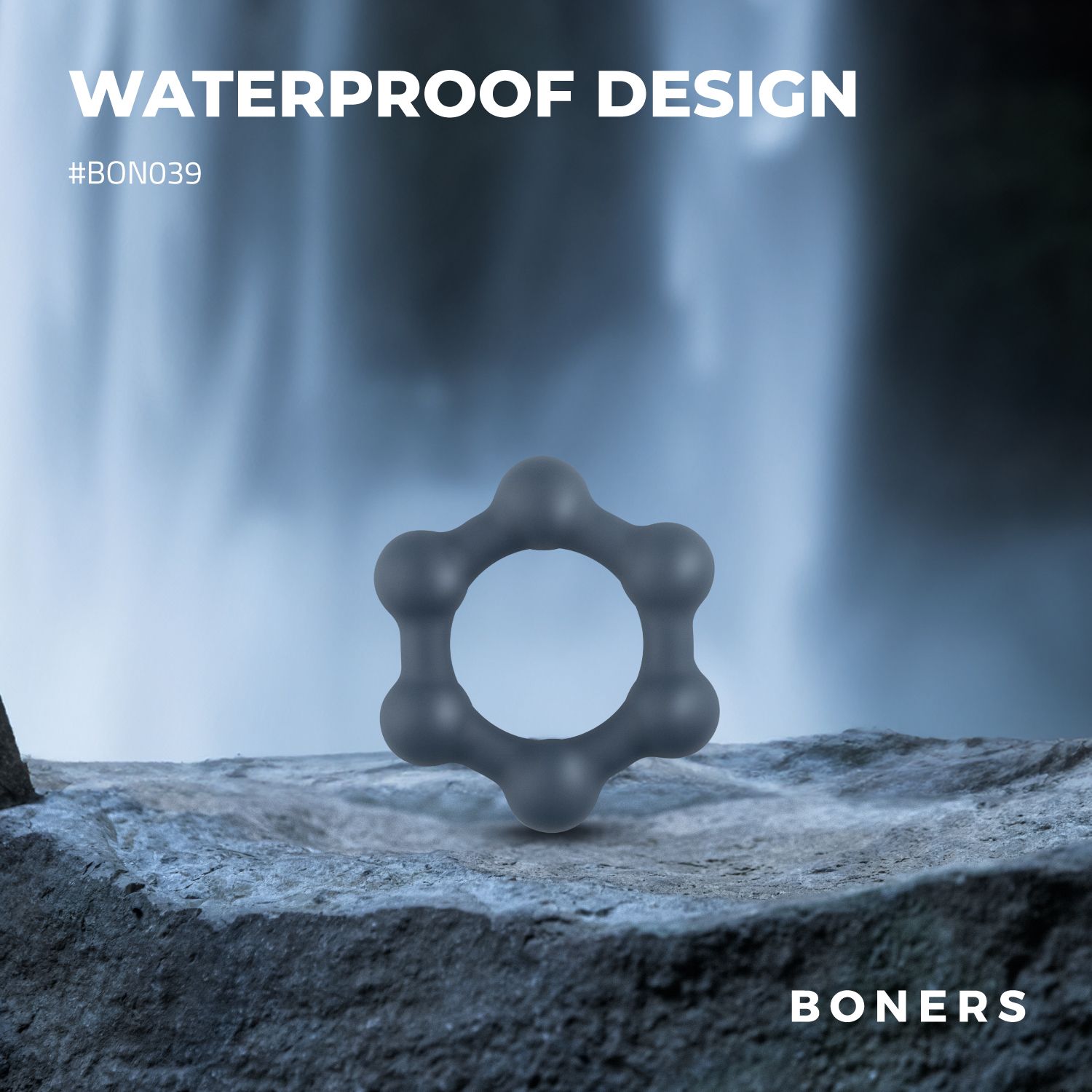 Boners Hexagon Cockring Met Stalen Kogels - Afbeelding 4