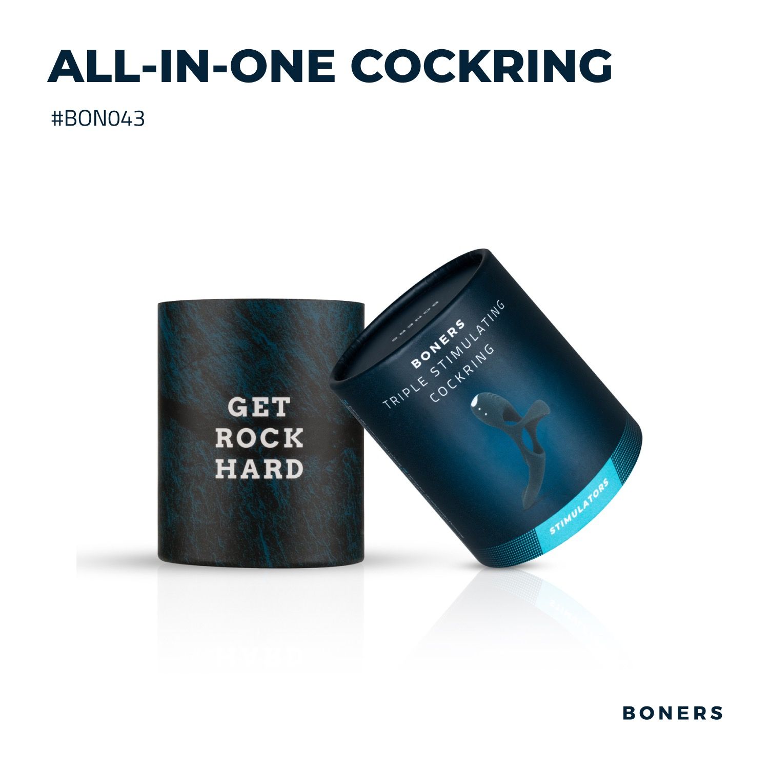 Boners Triple Cockring - Blauw - Afbeelding 4