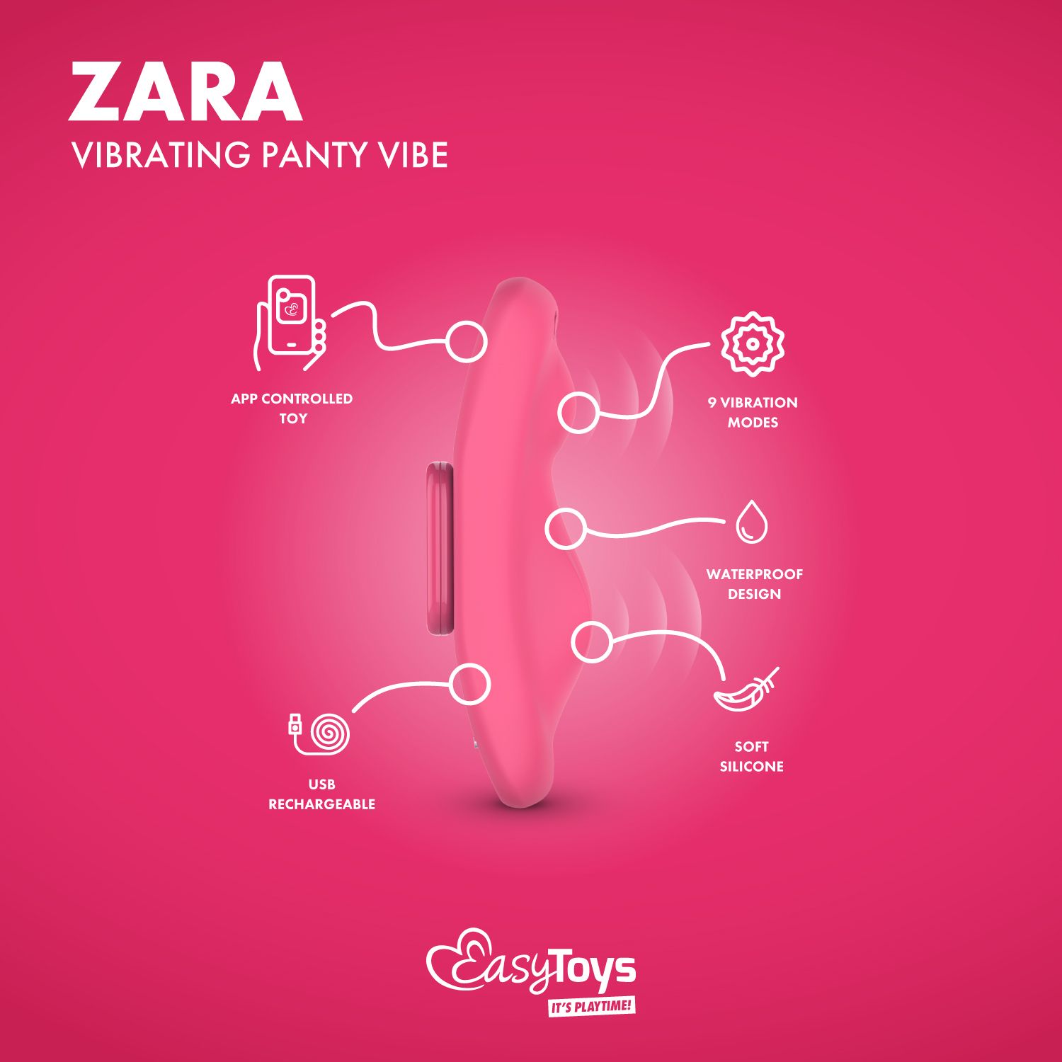 EasyConnect - Panty Vibrator Zara app gestuurd - Afbeelding 3