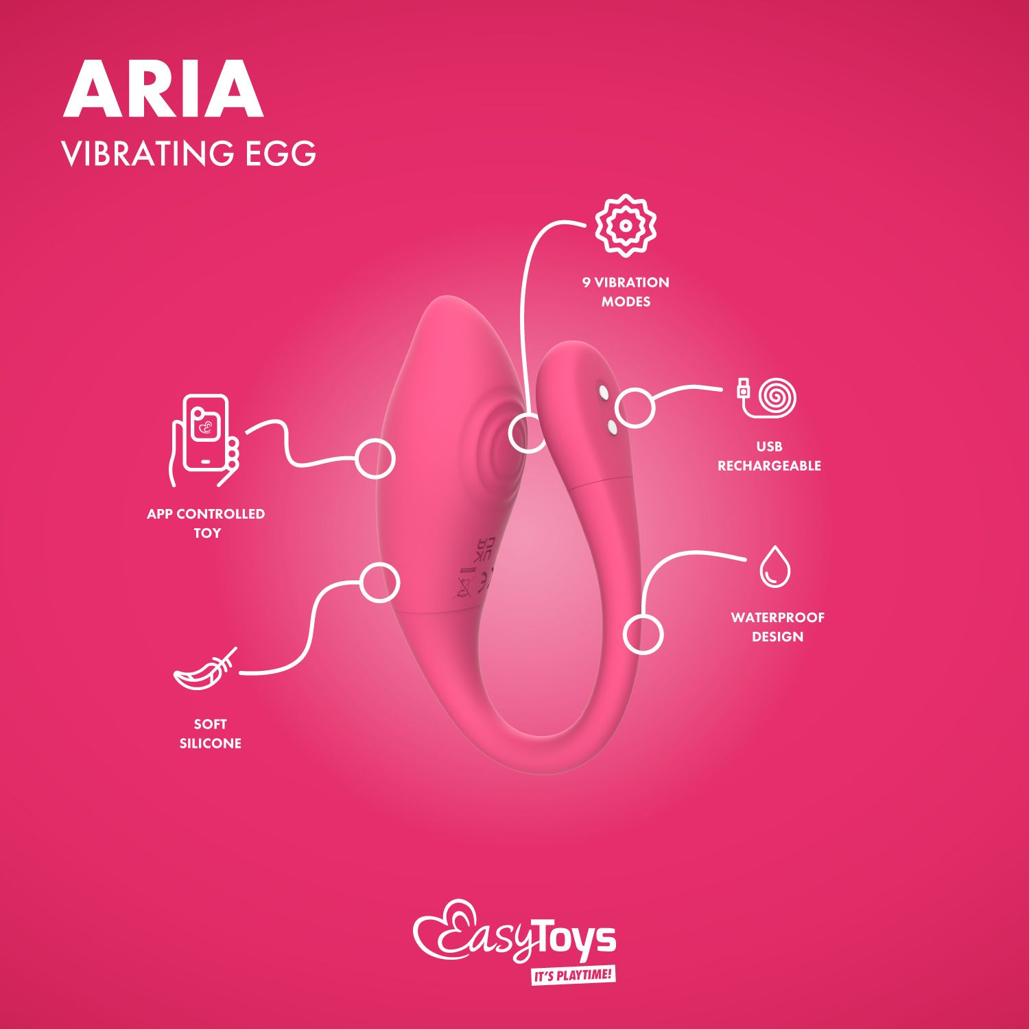 EasyConnect - Vibrerend Eitje Aria app gestuurd - Afbeelding 3