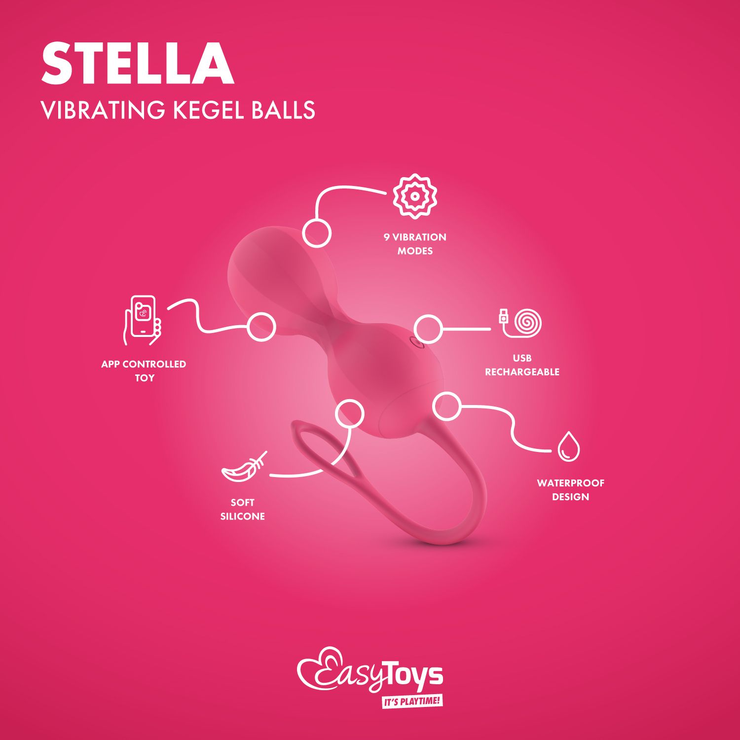 EasyConnect - Vibrerende Kegel Balletjes Stella app gestuurd - Afbeelding 4