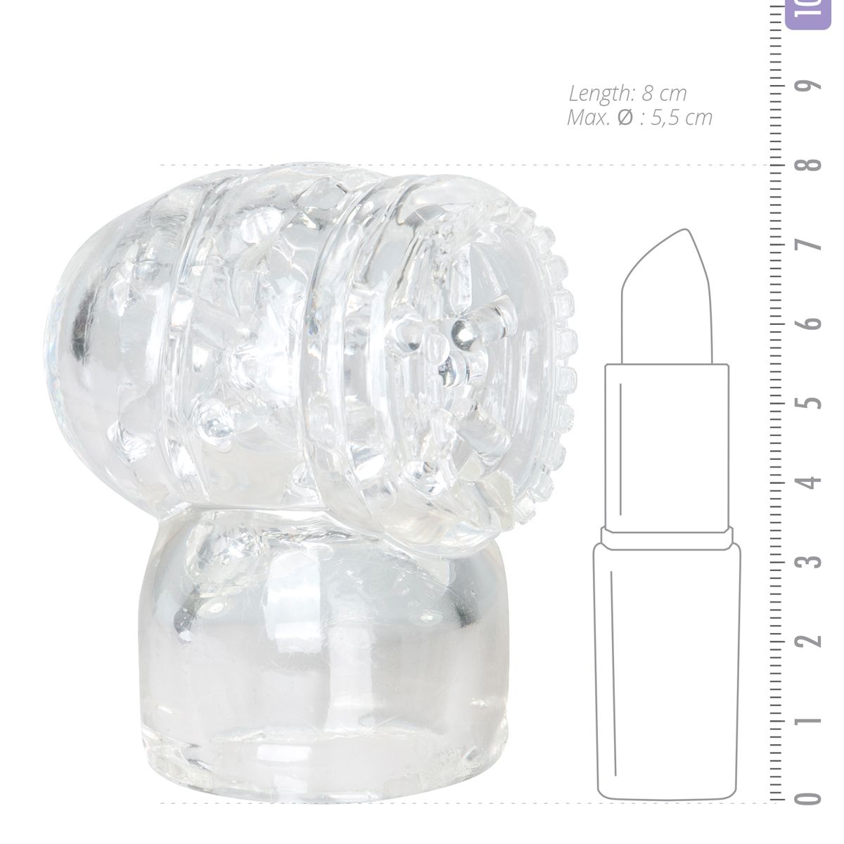 EasyToys Wand Collection – Opzetstuk Met Masturbator - Clear - Afbeelding 4