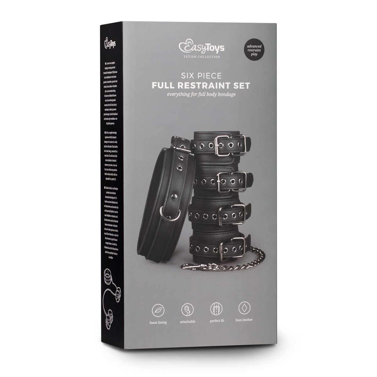 Easytoys Fetish - Bondage Set - Halsband en Hand - en Enkelboeien - Afbeelding 3