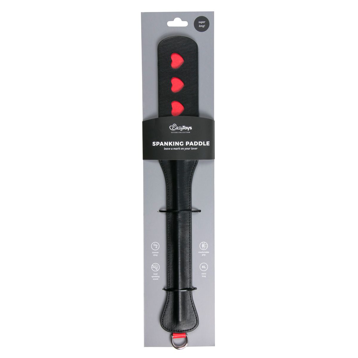 Easytoys Fetish - Lange leren paddle met hartje - Afbeelding 2