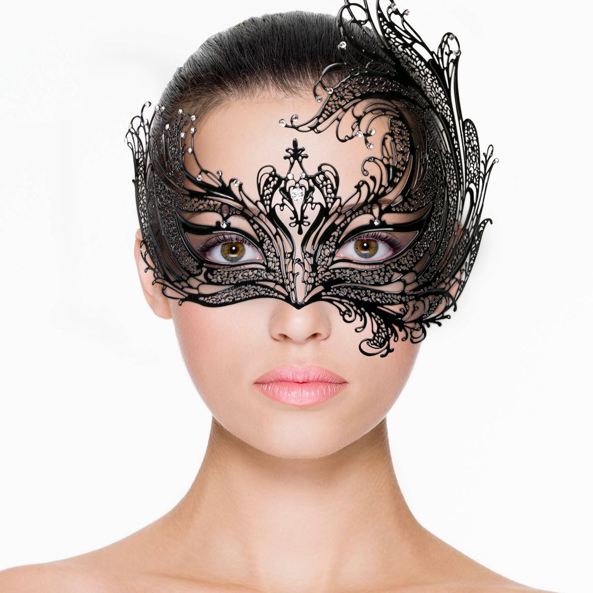 Easytoys Fetish - Open Venetiaans Masker - Zwart - Afbeelding 2