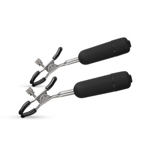 Easytoys Fetish - Verstelbare Tepelklemmen Met Bullet Vibrator