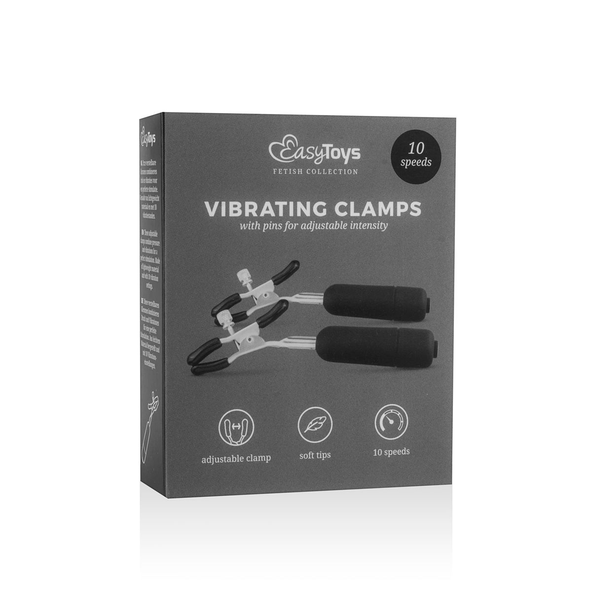 Easytoys Fetish - Verstelbare Tepelklemmen Met Bullet Vibrator - Afbeelding 5