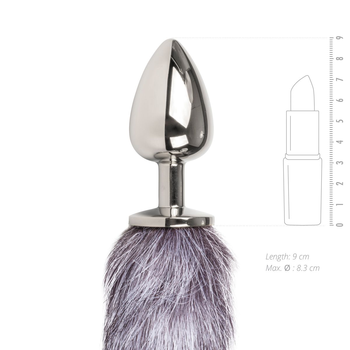 Easytoys Fetish - Vossenstaart plug L - Zilver/Grijs - Afbeelding 3