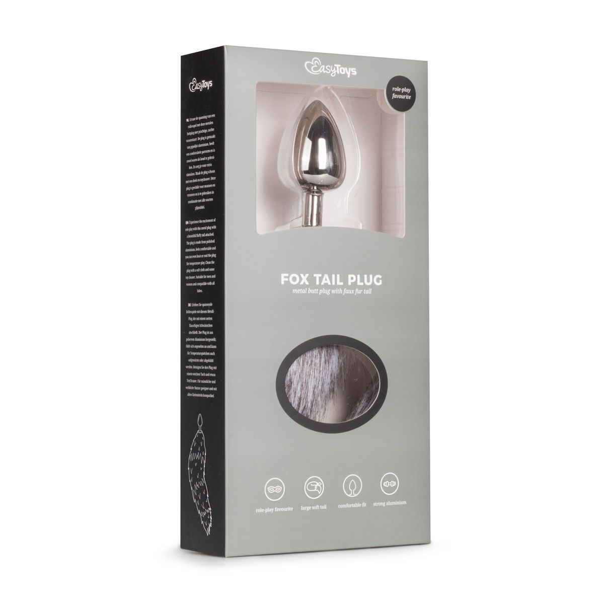 Easytoys Fetish - Vossenstaart plug L - Zilver/Grijs - Afbeelding 5