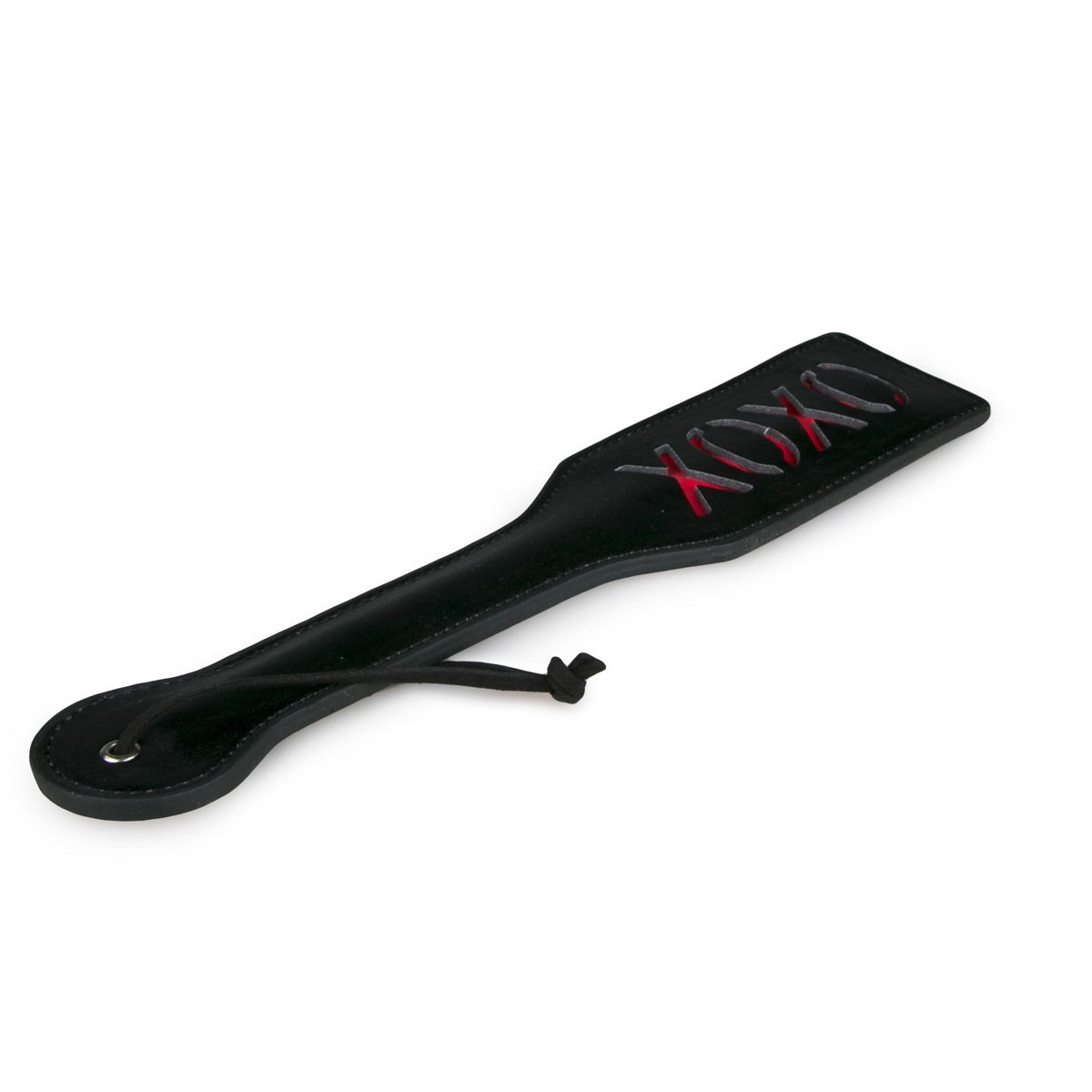 Easytoys Fetish - Zwarte Leren Paddle XOXO - Afbeelding 3