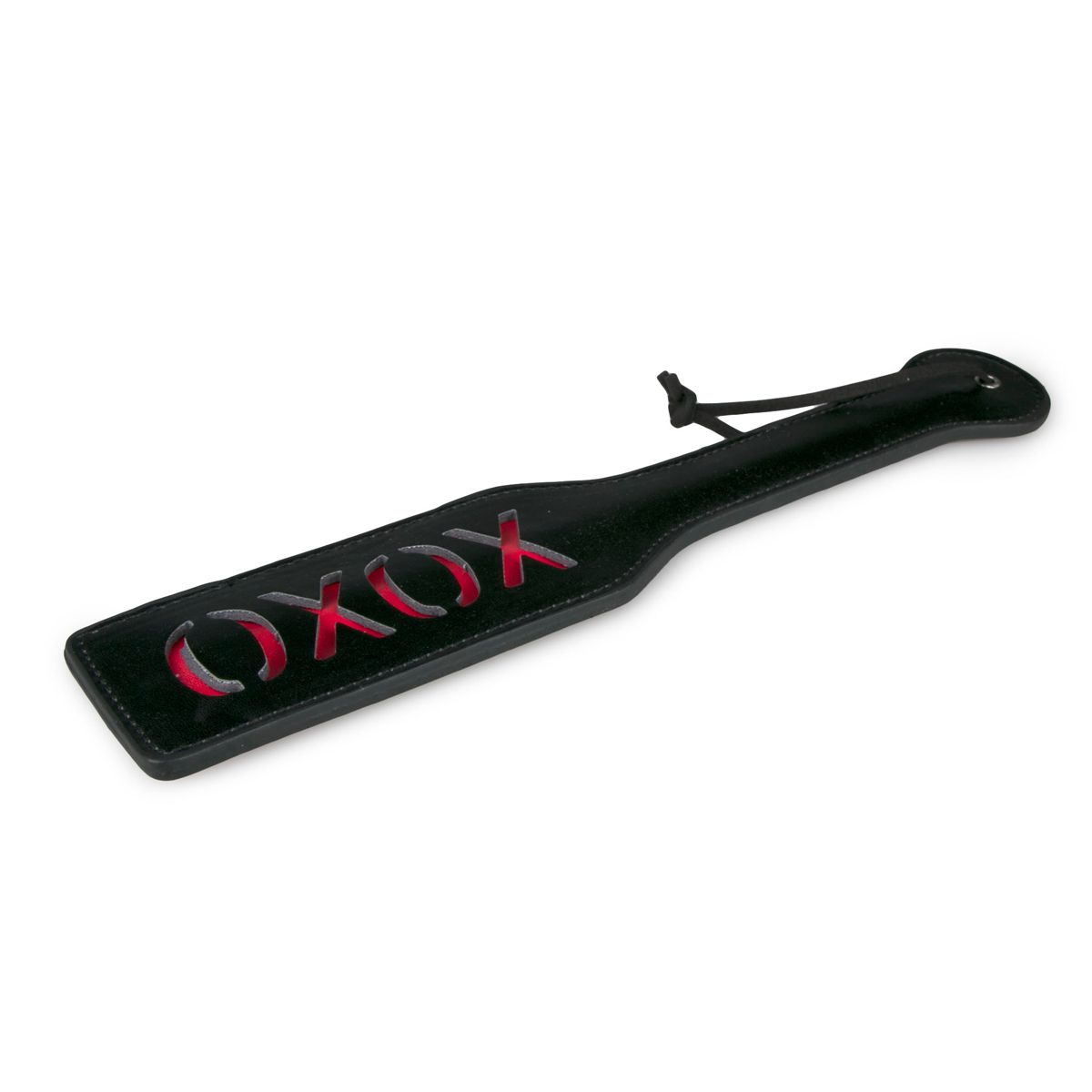 Easytoys Fetish - Zwarte Leren Paddle XOXO - Afbeelding 4