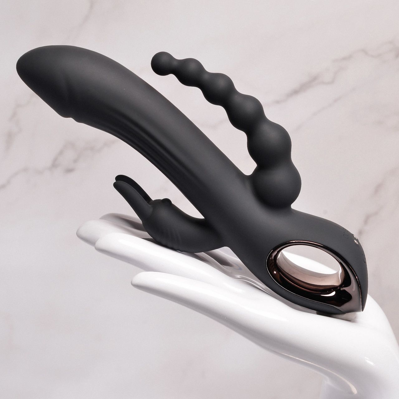 Evolved - Trifecta Rabbit Vibrator - Zwart - Afbeelding 2