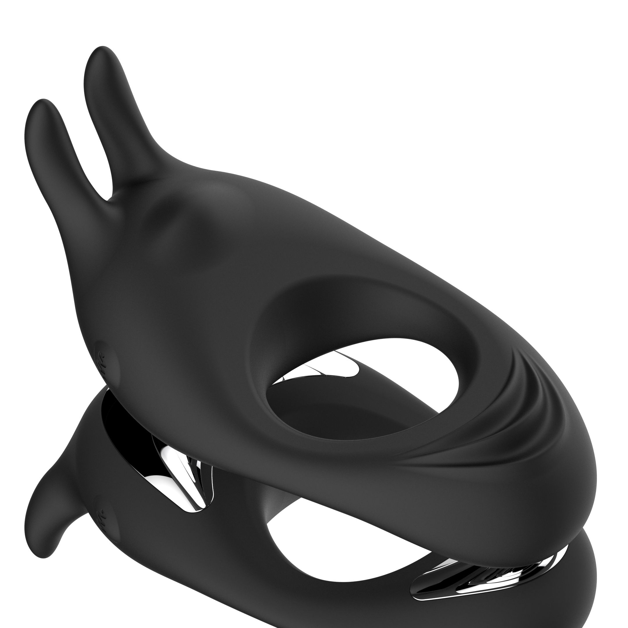 FeelzToys - Zeus Dual Vibe Penisring Zwart - Afbeelding 4