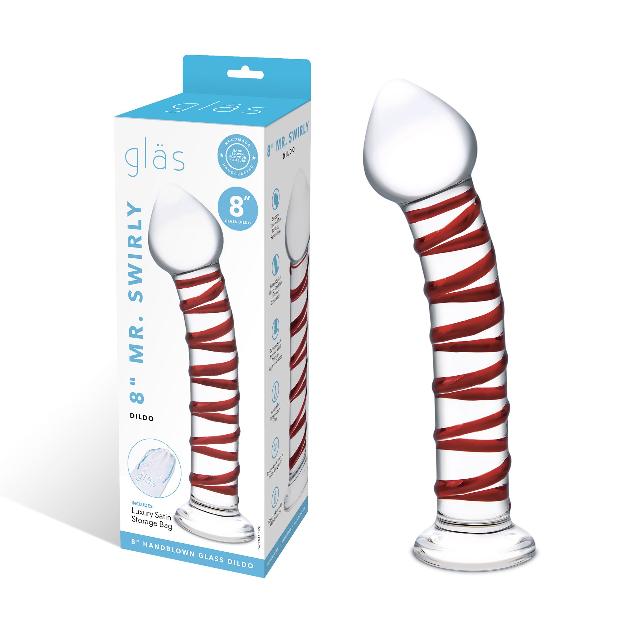 Glas - Mr. Swirly Dildo 20,3 cm - Afbeelding 4