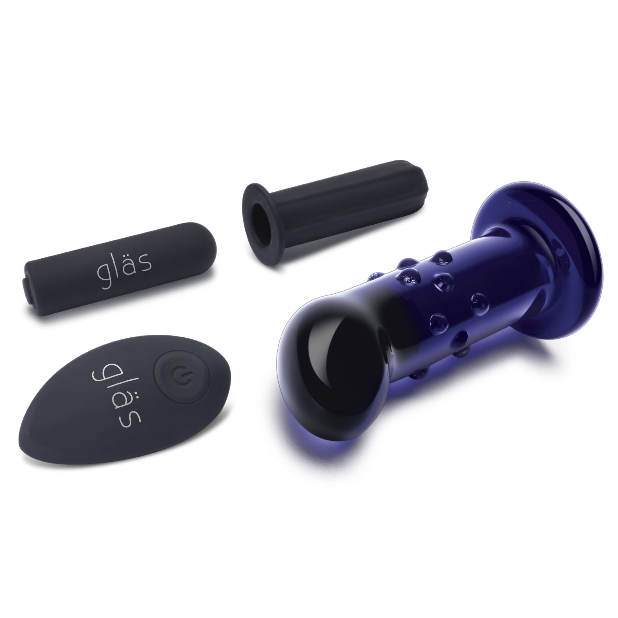 Glas - Rechargeable Remote Controlled Vibrating Dotted G-Spot/P-Spot Plug - Afbeelding 5