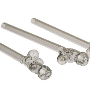 Glazen Penisrietje met Reinigingsborstel Willy - 4 stuks