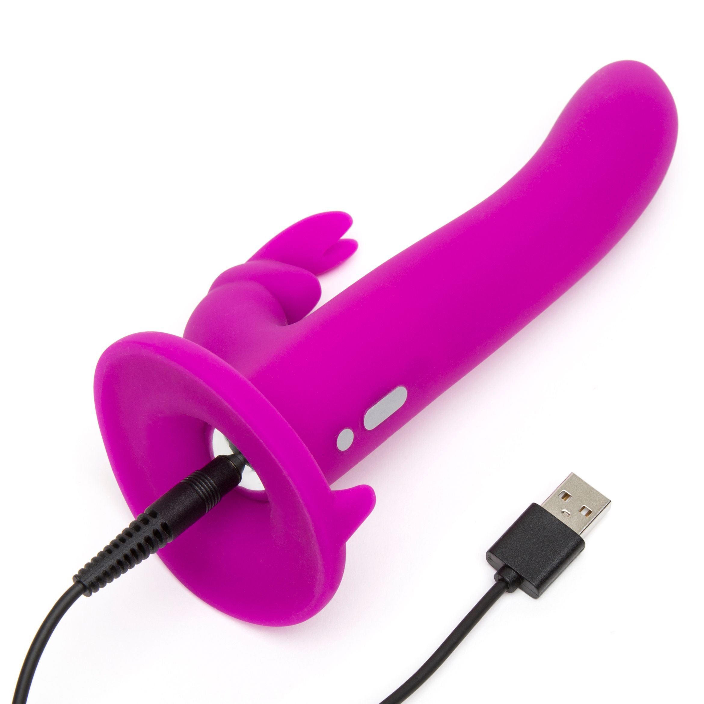 Happy Rabbit – Vibrerende Strap-On Set – Magenta - Afbeelding 4