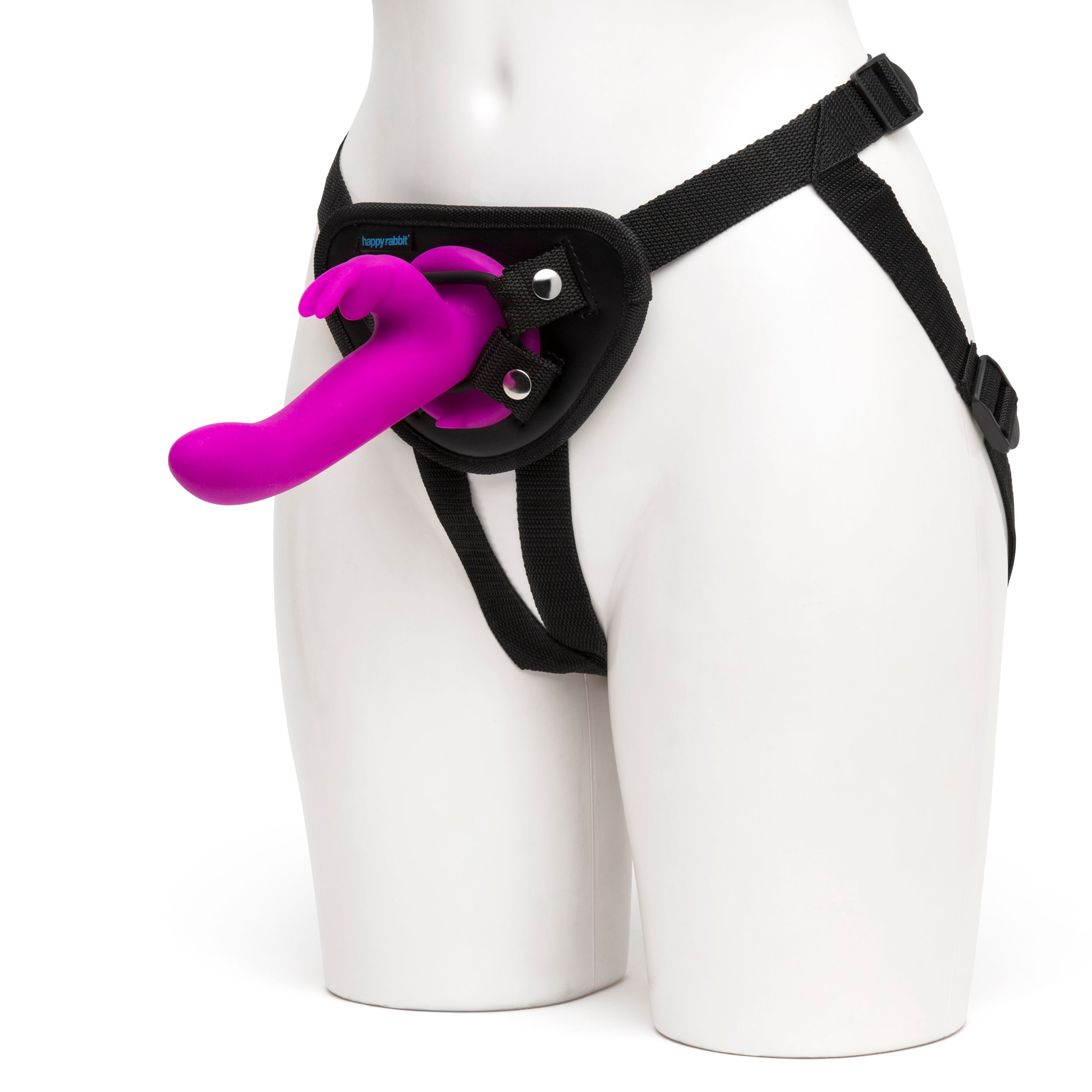 Happy Rabbit – Vibrerende Strap-On Set – Magenta - Afbeelding 5