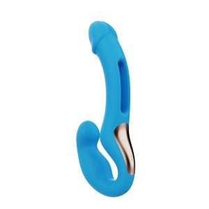 HoneyPlayBox - Harmony Duo App-bestuurde Strapless Strap-on - Blauw
