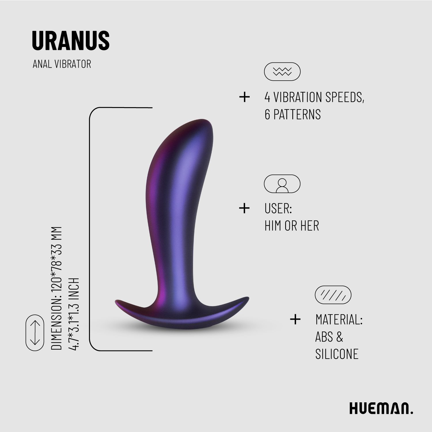 Hueman - Uranus Anaal Vibrator - Afbeelding 5