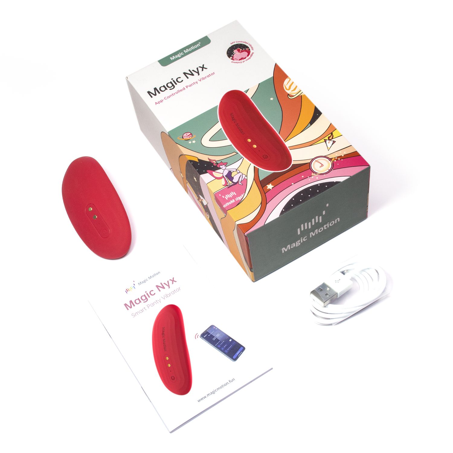Magic Motion - App Gestuurde Nyx Smart Panty Vibrator - Rood - Afbeelding 5