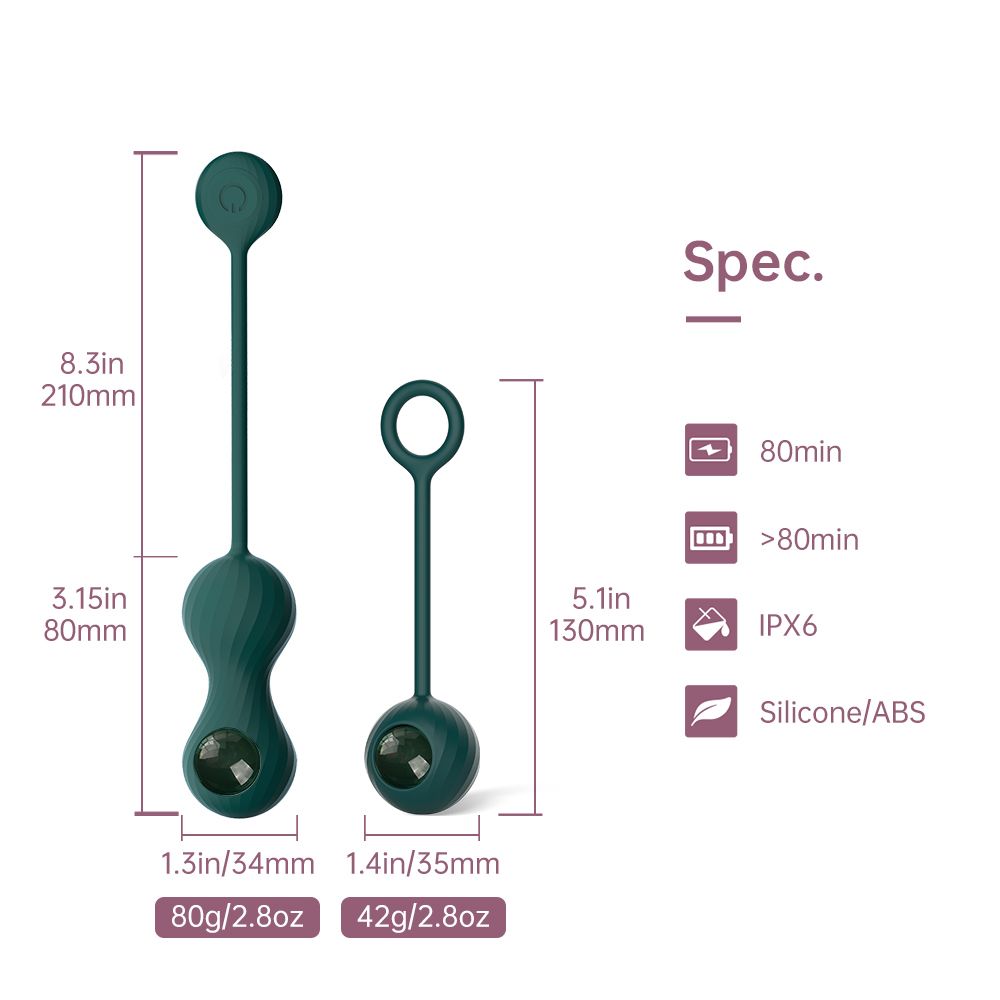 Magic Motion - Duo Smart Kegel Vibrator met Gewichtenset - Groen - Afbeelding 5