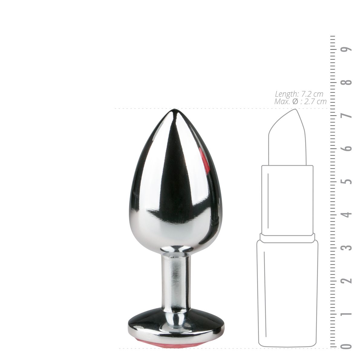Metalen buttplug Zilver/Roze - S - Afbeelding 3