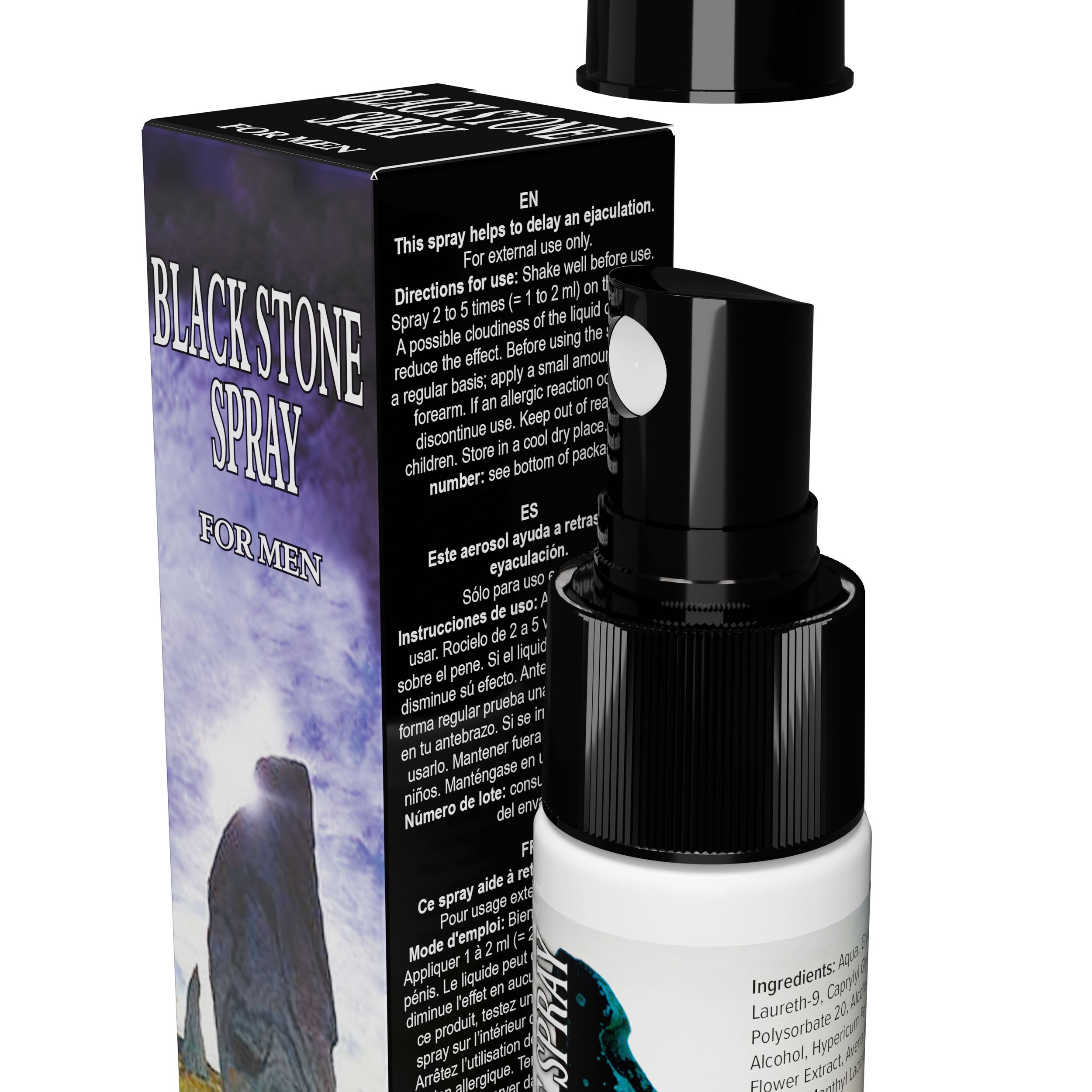Orgasme Vertragende Spray - Black Stone - Afbeelding 2