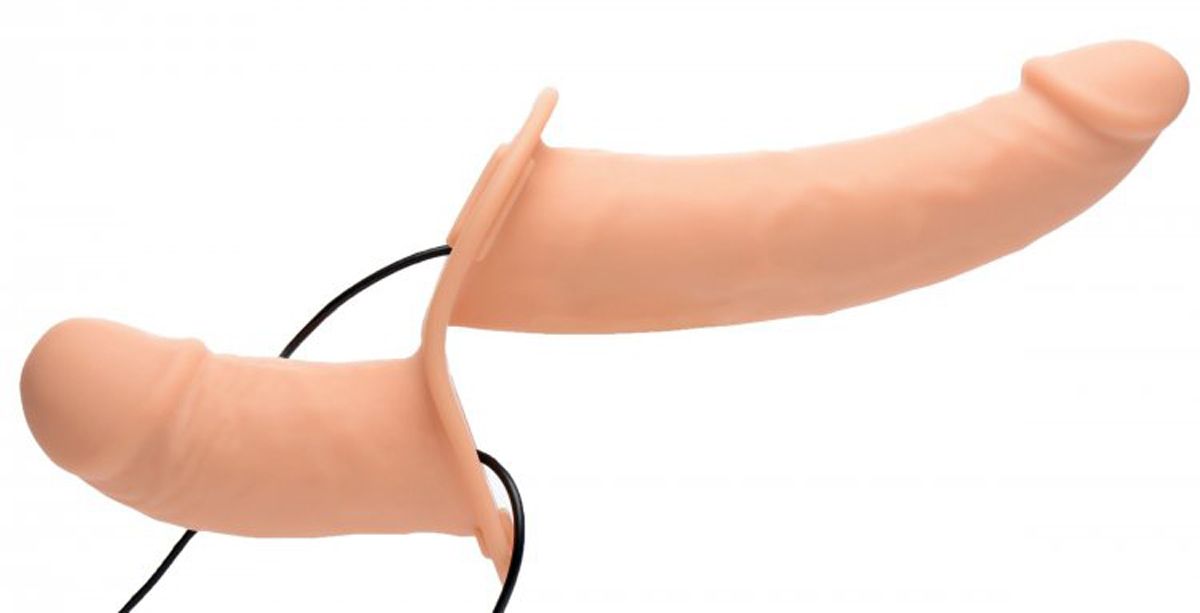 Power Pegger Dubbele Strap-On Vibrator - Afbeelding 3
