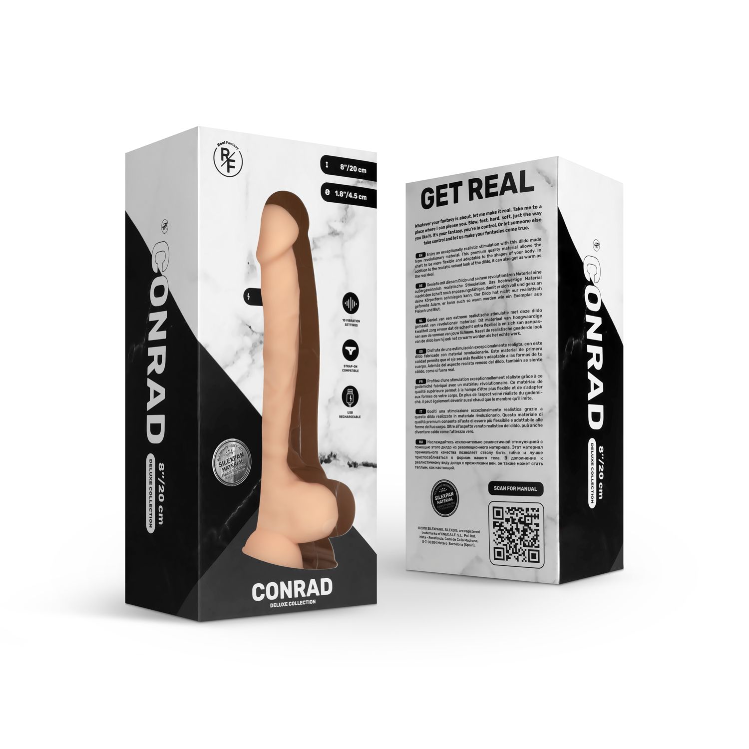 Real Fantasy Deluxe - Conrad Vibrerende Realistische Dildo - 20 cm - Afbeelding 2
