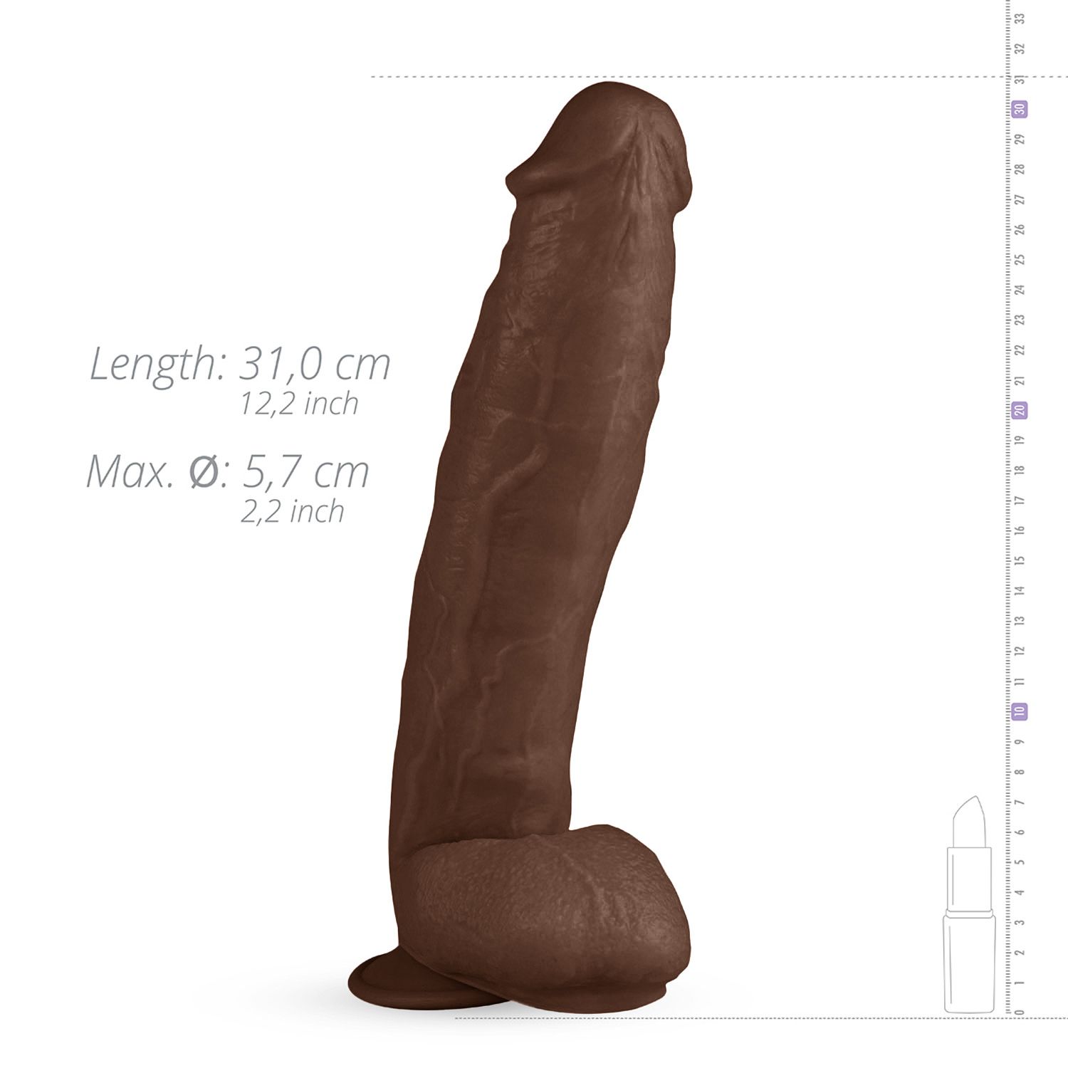Real Fantasy - Travis Realistische Dildo - 31 cm - Afbeelding 5