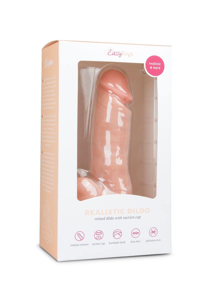 Realistische Dildo Met Balzak - 17,5 cm - Afbeelding 2