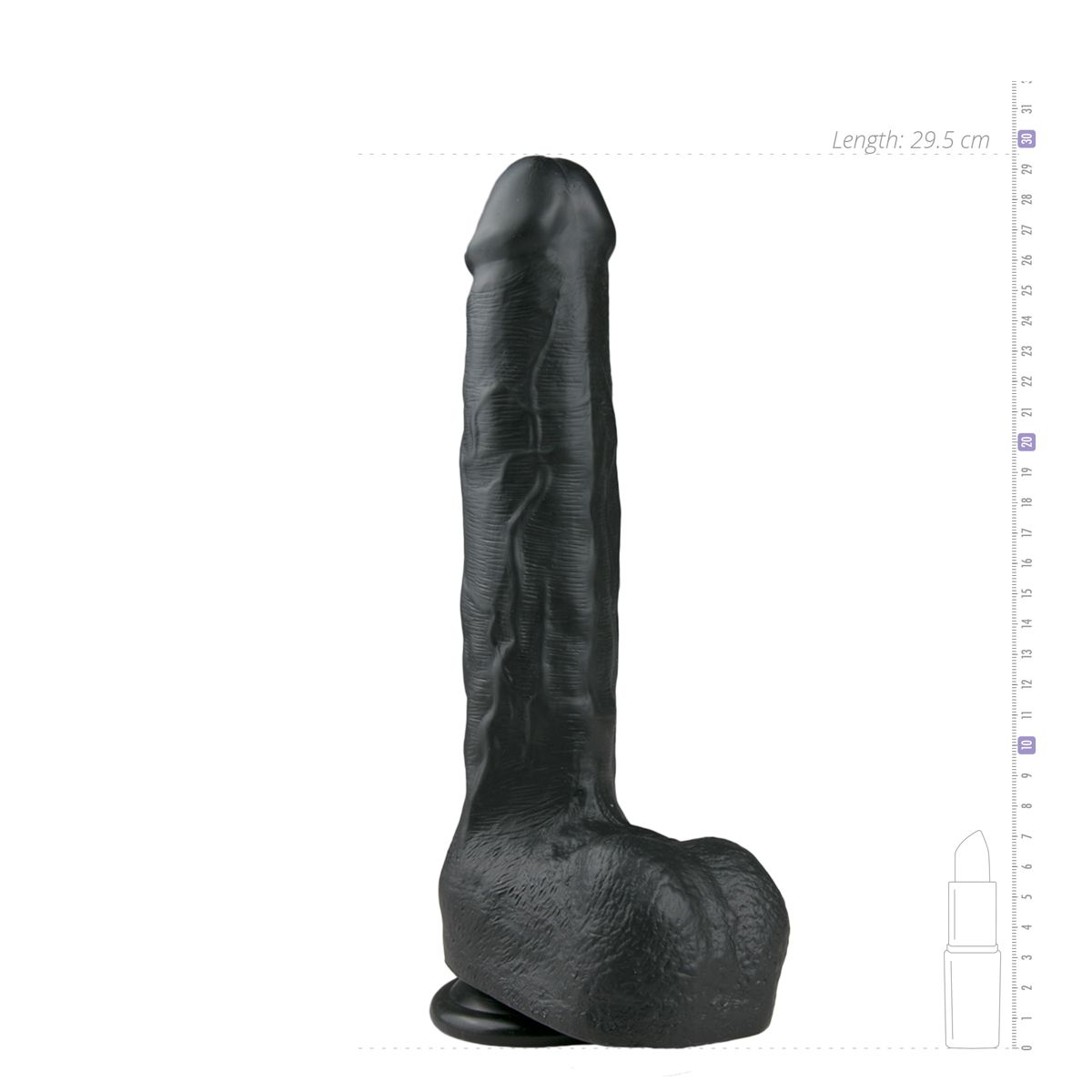 Realistische Dildo Met Balzak - 29,5 cm - Afbeelding 5