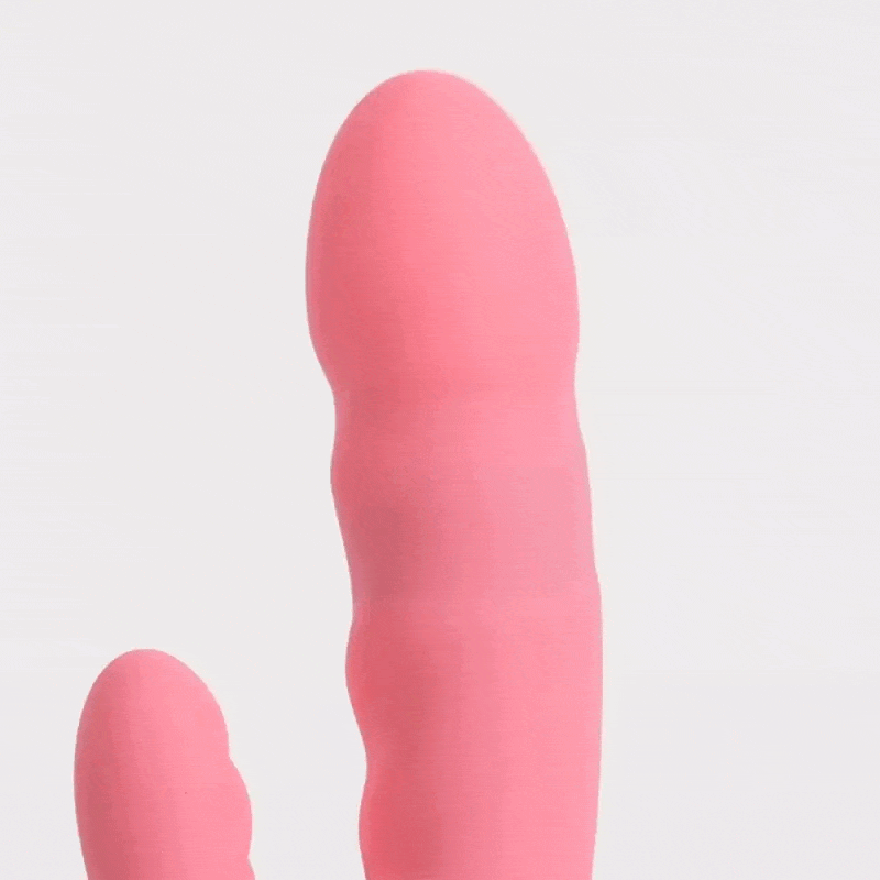 SVAKOM - Avery Thrusting Rabbit Vibrator - Aardbei Roze - Afbeelding 2