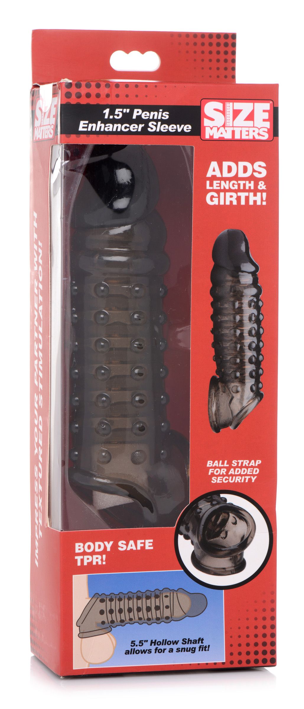 Size Matters - Penis Verlengende Sleeve - Smoke - Afbeelding 5