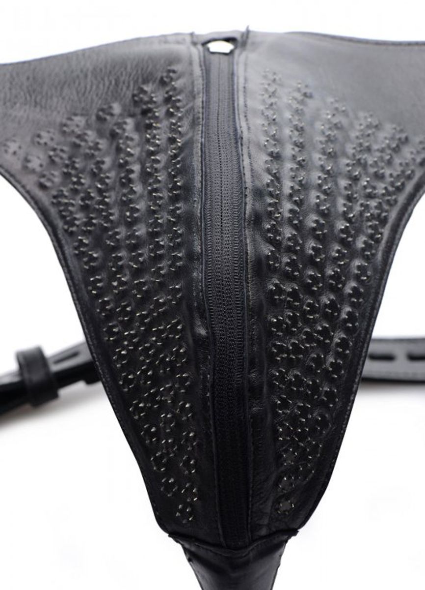 Spiked Leather Kuisheidsgordel Met Spikes - Afbeelding 4