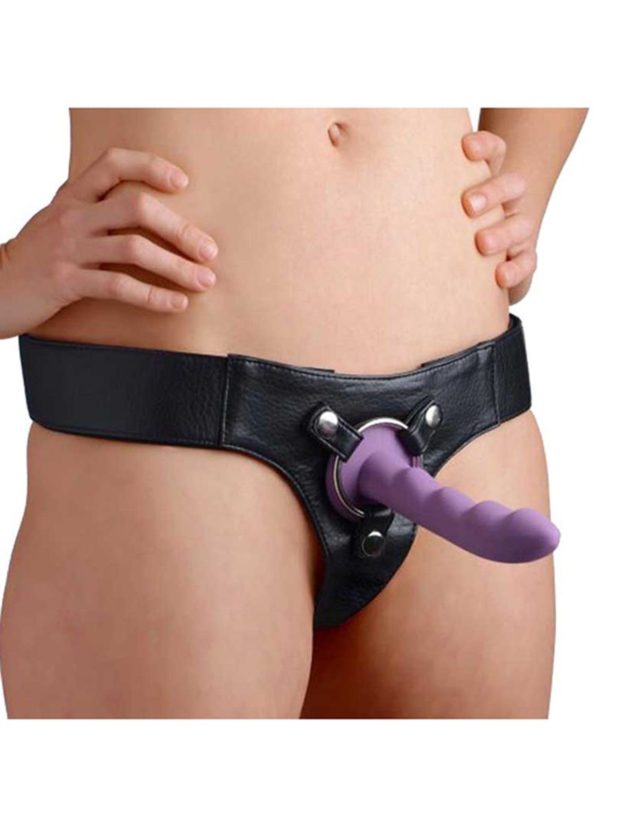 Strap U - Leren Strap On Harnas - Zwart - Afbeelding 3