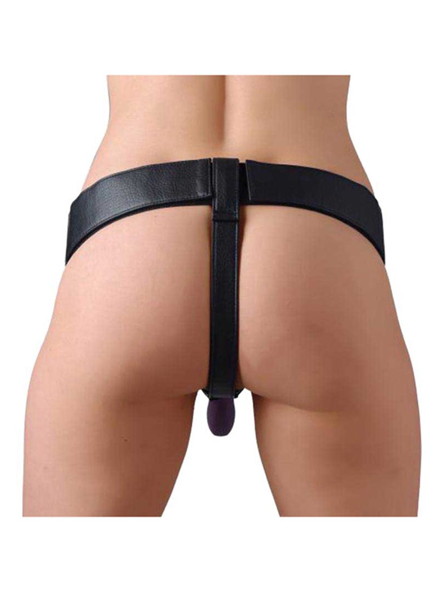 Strap U - Leren Strap On Harnas - Zwart - Afbeelding 4