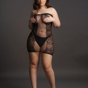 Strapless jurkje Curvy - zwart