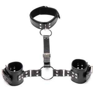 Strict - Halsband Met Polsboeien Restraint Set - Zwart