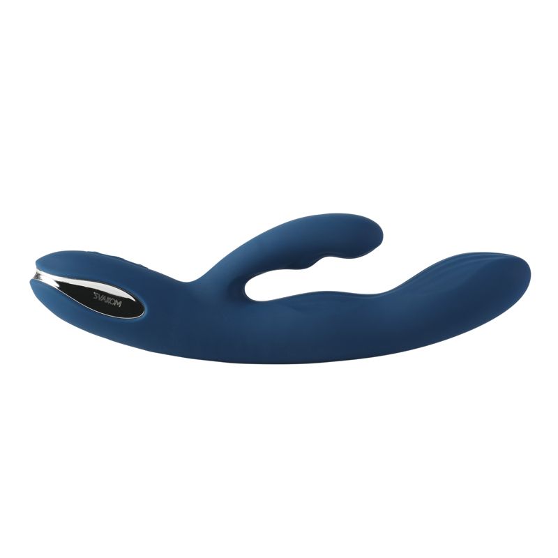 Svakom - Aylin Krachtige Pulserende Vibrator met Twee Koppen - Donkerblauw - Afbeelding 3