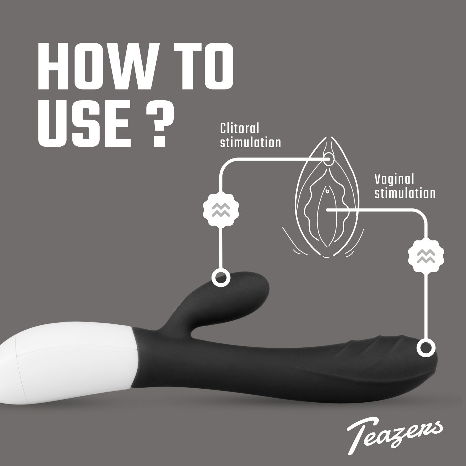 Teazers Tarzan Vibrator - Zwart - Afbeelding 3