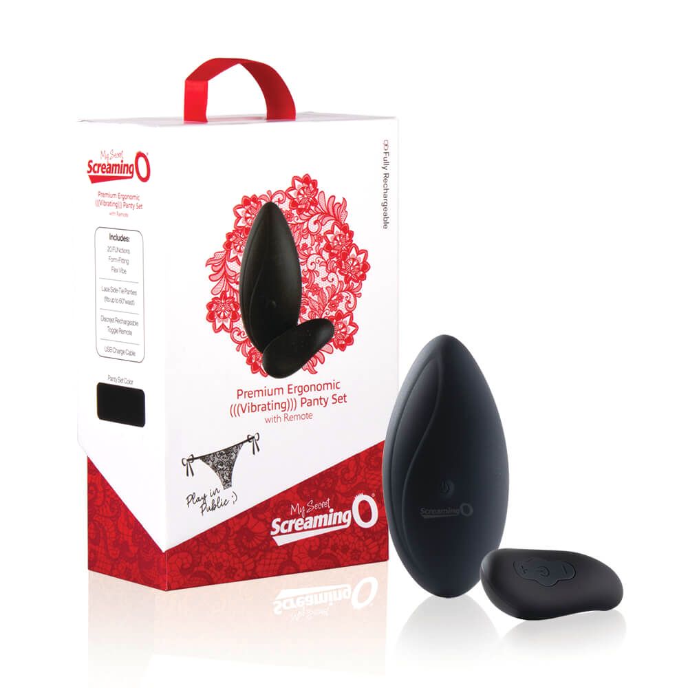 The Screaming O - Premium Ergonomic Remote Panty Set Zwart - Afbeelding 3