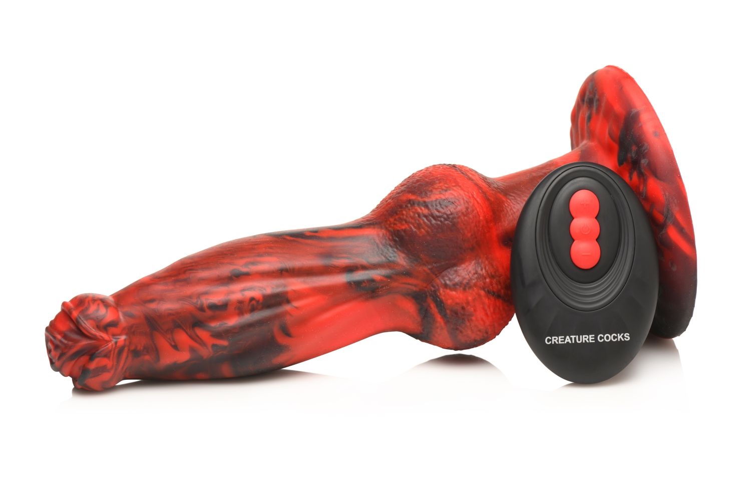 XR Brands - Hel-Wolf Stuwende & Vibrerende Dildo met Afstandsbediening - Ro - Afbeelding 3
